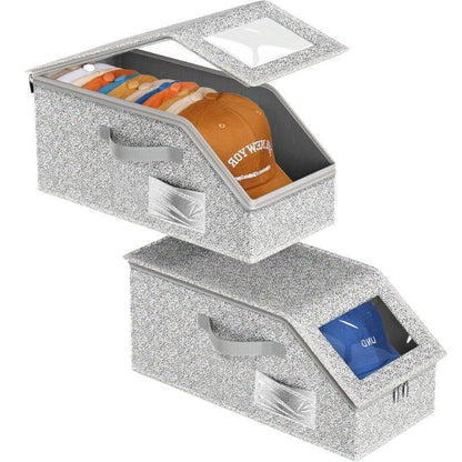 🧢 60% OFF! 🎉 Stackable storage boxes for caps – Space-saving, dust-free and with transparent sides 📦📦